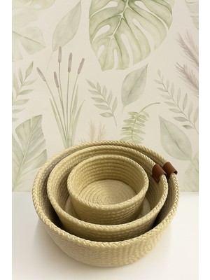 Hasır Sepet Set 3'lü