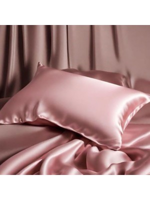 Antibakteriyel Terletmeyen Ipek Saten Yastık Kılıfı 2'li 50X70 Pembe