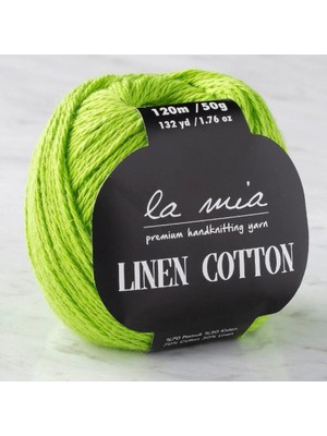 La Mia Linen Cotton Açık Yeşil El Örgü İpi - L186 - 33866
