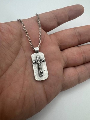 Hz. Isa Desen Künye Kolye – Metal  Zincirli, Antik & Dini Unisex Takı