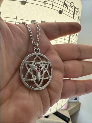 Naruto Kolyesi – Konoha Sembol Tasarımlı Metal  Zincirli Unisex Anime Kolye