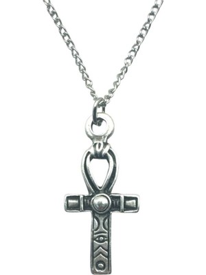 Eskitme Antik Ankh Anahtarı Kolye – Metal  Zincirli, Vintage & Unisex Takı