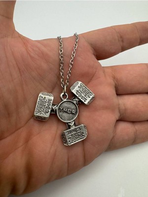 Thor’un 3’lü Çekiç Desen Kolyesi – Metal  Zincirli Zamak Kaplama Unisex Mitolojik Takı