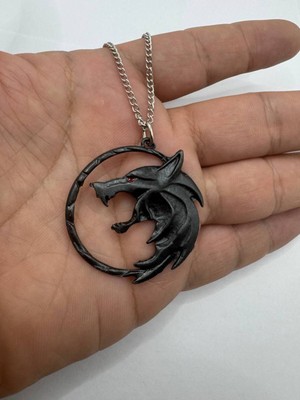 The Witchers Sembolü Unisex Kolye | Zamak Kaplama | Metal  Zincirli Fantastik Oyun Temalı Aksesuar