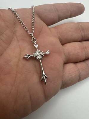 Haç Işareti Kolye – Unisex Metal Takı, Metal  Zincirli Dini & Gotik Stil