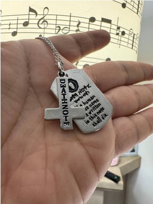 Death Note Kitap Tasarımlı Künye Kolye – Metal  Zincirli Unisex Metal Aksesuar