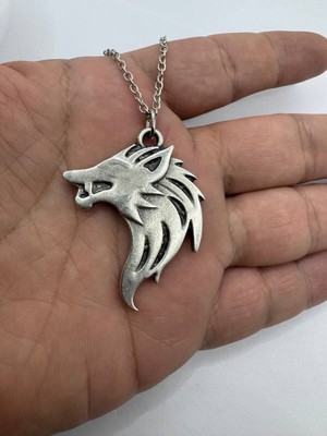 White Wolf Emblem – The Witcher Kurt Desen Unisex Kolye (Metal  Zincirli)