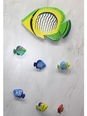 Ahşap Balıklı Rüzgar Çanı