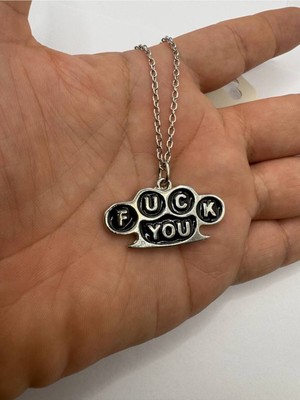 F*ck You Yazılı Unisex Kolye – Asi Ruhun Sert Sembolü
