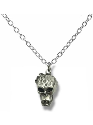 Cehennem Alevi | Alevli Kuru Kafa Desen Unisex Kolye – Metal  Zincir