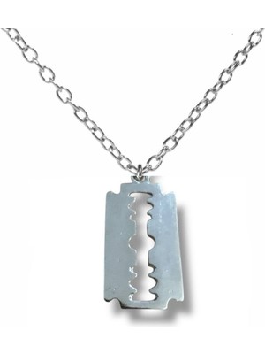 Jilet Desen Gotik Stil Kolye – Gümüş Renk Unisex Metal Takı