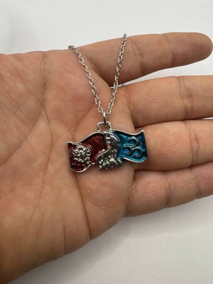 Bozkurt ve Hilal Desen Türkiye Haritası Kolye – Gümüş Renk Unisex Metal Takı