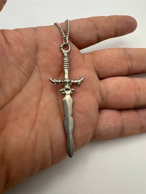 The Legend Of Zelda Triforce Sembolü Desen Kolye – Metal  Zincirli Zamak Kaplama Unisex Oyun Temalı