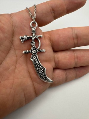 World Of Warcraft Temalı Efsanevi Kılıç Desen Unisex Metal Kolye – Metal  Zincirli Fantastik Takı