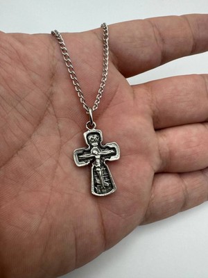 Haç Desenli Haç Desen Unisex Kolye – Metal  Zincirli, Zamak Metal Dini Sembol Takı