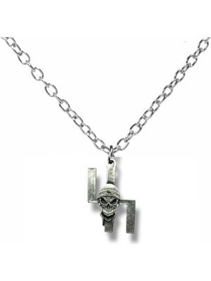 Kuru Kafa Desen Gotik Unisex Kolye – Metal  Zamak Kaplama Zincirli Asi Ruhlu Metal Takı