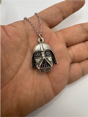 Star Wars Darth Vader Gri Kask Kolye | Metal  Zincirli Metal Unisex Aksesuar –