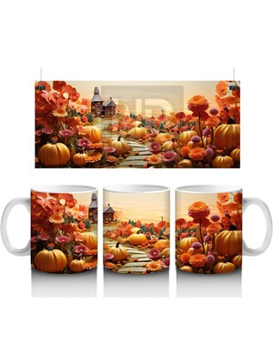 Cadılar Bayramı Kasabasında Gün Batımı – Hediyelik Kahve Kupası