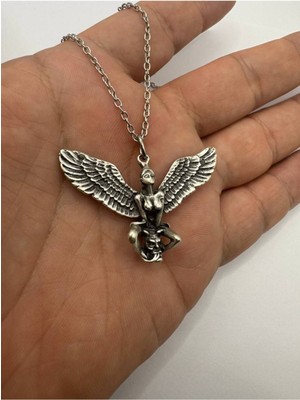 Skull Hunter Demon Desen Unisex Metal Kolye – Metal  Zincir