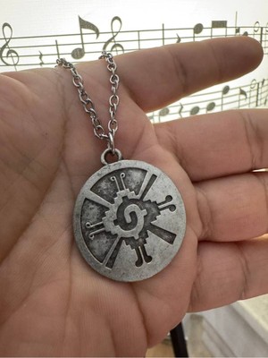 Gümüş Renk Hunab Ku Madalyon Unisex Kolye – Maya Bilgeliğinin Evrensel Sembolü