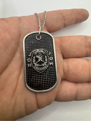 Jandarma Özel Harekat Logolu Künye Kolye Gümüş Renk Zamak Unisex Askeri Takı