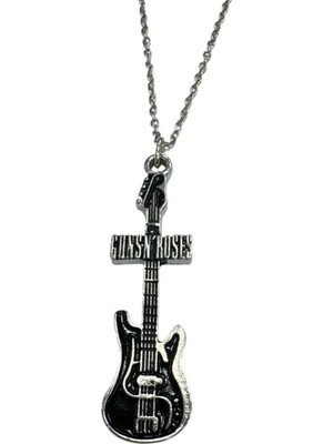 Guns N' Roses Temalı Elektro Gitar Kolye – Metal  Zamak Kaplama Metal Rock & Hard Rock Aksesuar