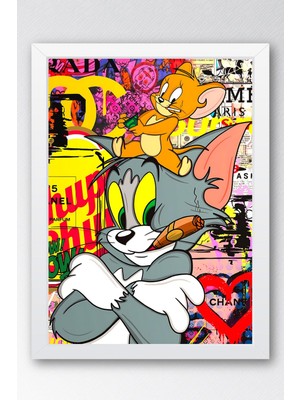 Tom ve Jerry Çerçeveli Tablo - Print Money Serisi Poster Tablo