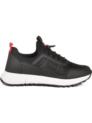 Walkway Siyah Kırmızı Kilit Bağcıklı Unisex Spor Ayakkabı