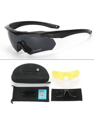Ess Taktikal 3 Lensli Polarize Gözlük / Tactical Gözlük / Taktik Koruma Gözlüğü