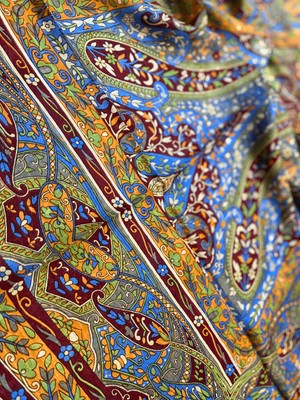 Hint Ipeği Vual Şal Bordo-Somon