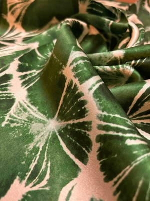 Çin Ipeği Batik Desen Fular Yeşil