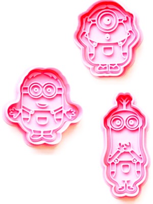 Minions Karakter Temalı Kurabiye Kalıbı ve Kesiciler 3'lü Set Minyonlar