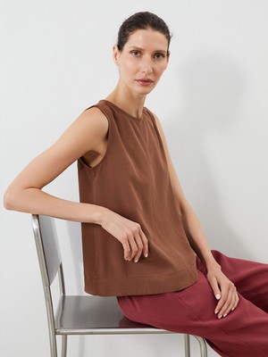 Lc Waikiki Yeni Sezon Bisiklet Yaka Keten Karisimli Bluz - S5NI53Z8