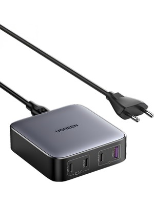 UGREEN Nexode 100W GaN Masaüsü Hızlı Şarj Cihazı QC PD 4 Portlu 3xUSB-C, 1xUSB-A, Gri - 90928