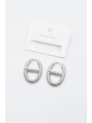 Royaleks Oval Halka Küpe - Gümüş