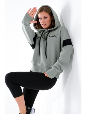 Moda Motley 724512_KADIN Kapüşonlu Oversize Sweatshirt