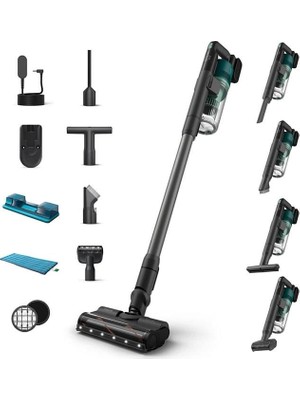 Philips 6000 Serisi Kablosuz Dikey Süpürge, PowerCyclone 11, Aqua Modül ile Kolay Mop, TriActive, XC6557/01 
