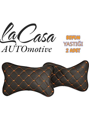 Ecarteks Her Araca Uyumlu Oto Yastık Boyunluk ( Siyah-Turuncu )