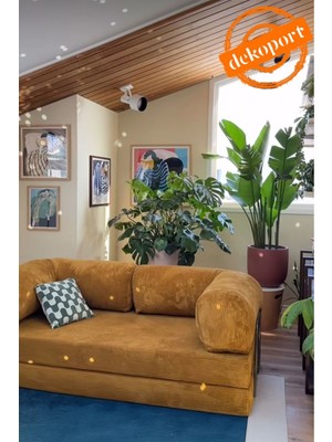 Comfort Kanepe Yatak Olabilen Fitilli Kadife Yıkanır Silinir Aktivite KOLTUĞU90X180 cm 50 Dns Bondex