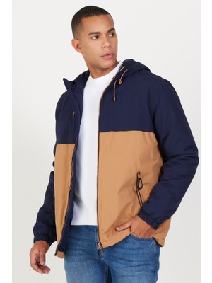 Altınyıldız Classics Erkek Lacivert-Vizon Standart Fit Normal Kesim Dik Yaka Soğuk Geçirmez İçi Polarlı Yan Cep Mont