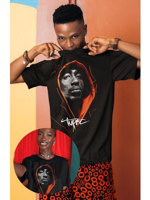 Fuddy Moda 3D Tupac Baskılı Tişört, Erkek-Kadın Rap Baskılı T-Shirt