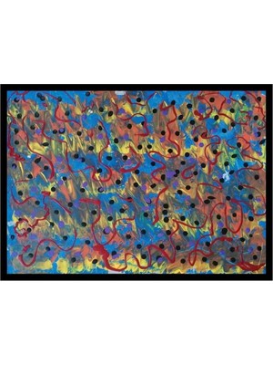 Karışık Desen Soyut Çalışma Tuval Akrilik Boya Tablo