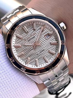 Quantum Sapphire Cizilmez Cam Çelik Kordon 2 Yıl Garantili 10 Atm Erkek Kol Saat EDG.1211.570