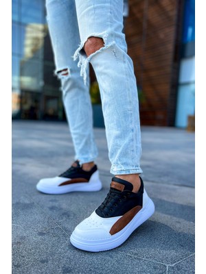 CH115 - Cbt Literide Erkek Ayakkabı Beyaz/taba/sıyah