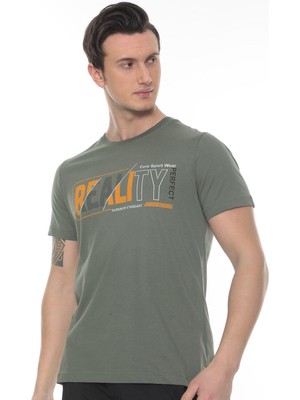 Erkek Realıty Baskılı T-shirt