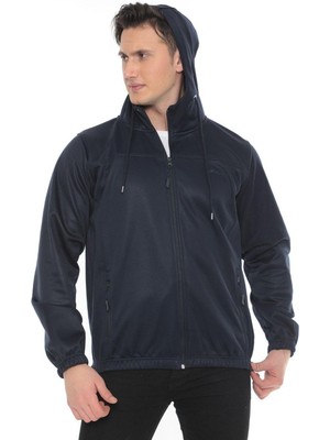Erkek Kapüşon Fermuar Detaylı Softshell Eşofman Üstü