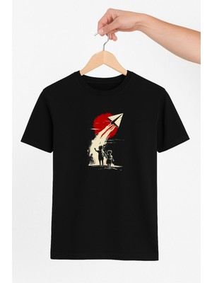 Vecihi Geliyor Çocuklar ve Kağıt Uçak Unisex Tshirt Pilot - Havacı - Uçak Tutkunu