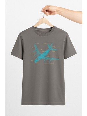 Vecihi Geliyor Aircraft Technical Draw Unisex Tshirt Pilot - Havacı - Uçak Tutkunu