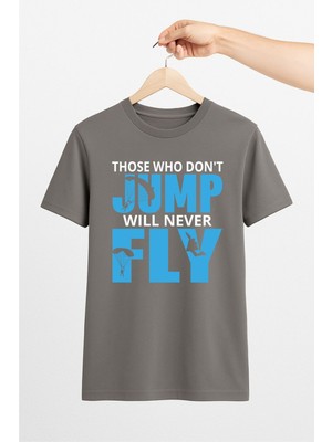 Vecihi Geliyor Jump Fly Paraşütcü Tasarım Unisex Tshirt Pilot - Havacı - Uçak Tutkunu