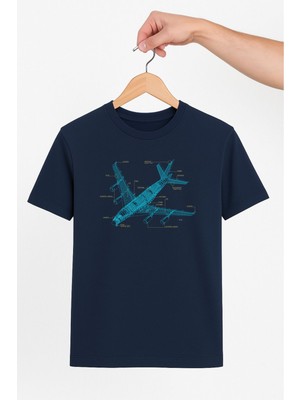 Vecihi Geliyor Aircraft Technical Draw Unisex Tshirt Pilot - Havacı - Uçak Tutkunu